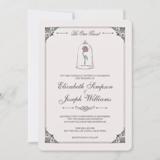 Beauty and the Beast | Enchanted Rose Wedding Invitation