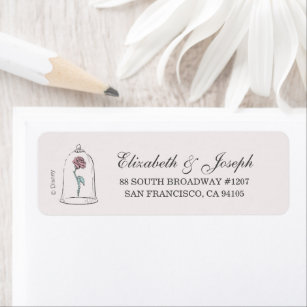 Beauty and the Beast   Enchanted Rose Wedding Label