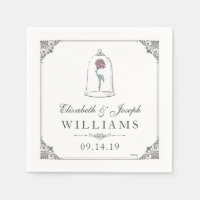 Beauty and the Beast | Enchanted Rose Wedding Paper Napkin