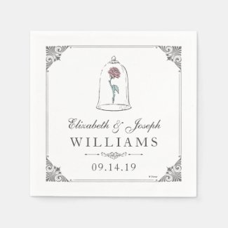 Beauty and the Beast | Enchanted Rose Wedding Paper Napkins
