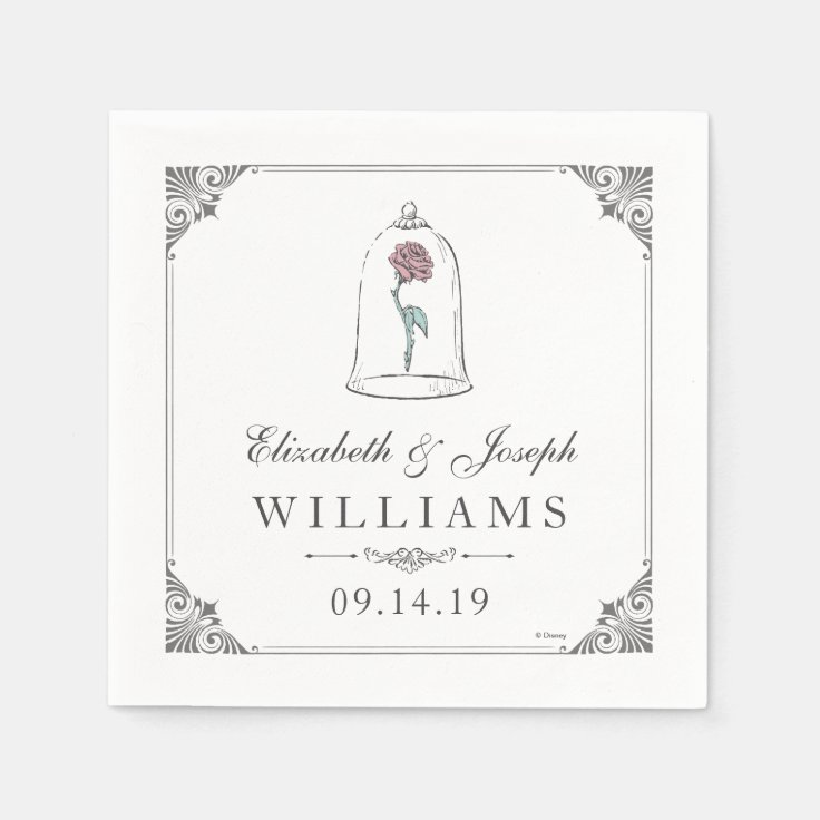 Beauty and the Beast Enchanted Rose Wedding Paper Napkins Zazzle