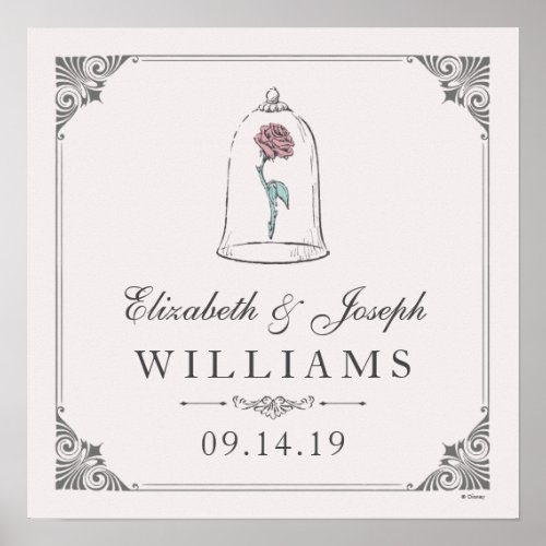 Beauty and the Beast  Enchanted Rose Wedding Poster