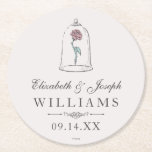 Beauty and the Beast | Enchanted Rose Wedding Round Paper Coaster