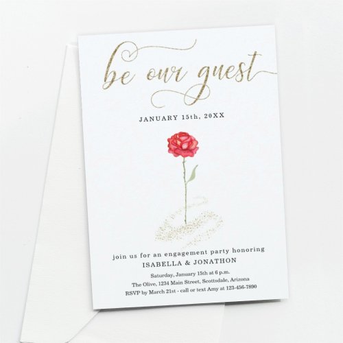 Beauty and the Beast Engagement Party Invitation