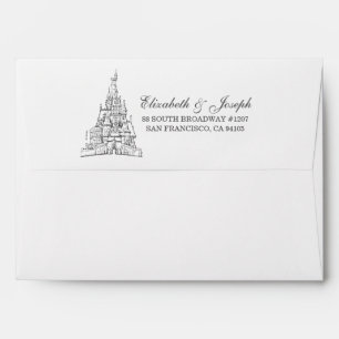 Beauty and the Beast Fairy Tale Castle Wedding Envelope