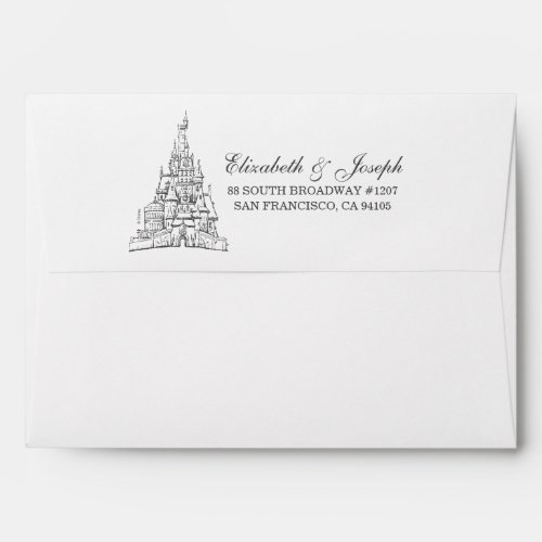 Beauty and the Beast  Fairy Tale Castle Wedding Envelope