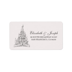 Beauty and the Beast   Fairy Tale Castle Wedding Label