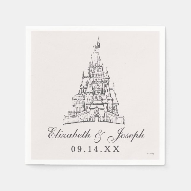 Beauty and the Beast | Fairy Tale Castle Wedding Napkins (Front)
