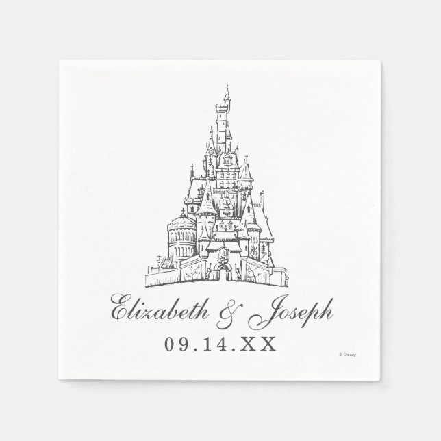 Beauty and the Beast | Fairy Tale Castle Wedding Napkins (Front)