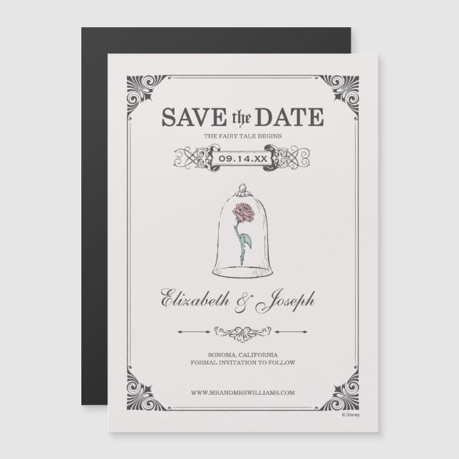 Beauty and the Beast | Fairy Tale - Save the Date Magnetic Invitation (Front/Back)
