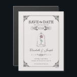Beauty and the Beast | Fairy Tale - Save the Date Magnetic Invitation<br><div class="desc">A single red rose speaks volumes to fans of the romantic Disney adventure, Beauty and the Beast. Start your fairy tale with these elegant, art-deco inspired save the date cards that will have your loved ones dying to be your guest! Against a decorative storybook styled background, the enchanted flower will...</div>