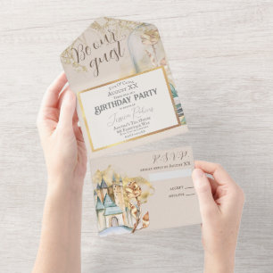 Beauty and the Beast Fairy Tale Theme All In One Invitation