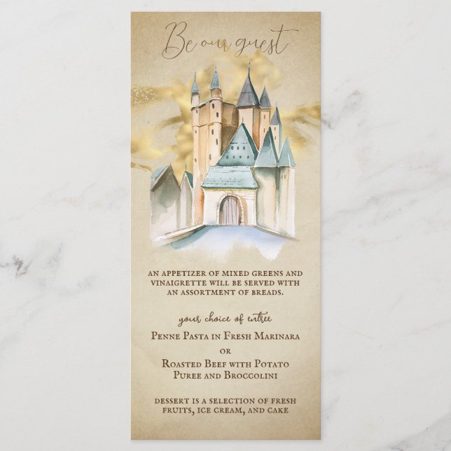 Beauty and the Beast Fairytale Castle Menu (Front)