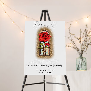 Beauty and the Beast Fairytale Red Rose Foam Board