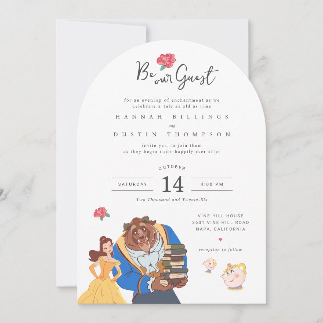 Beauty and the Beast Fairytale Wedding Invitation (Front)