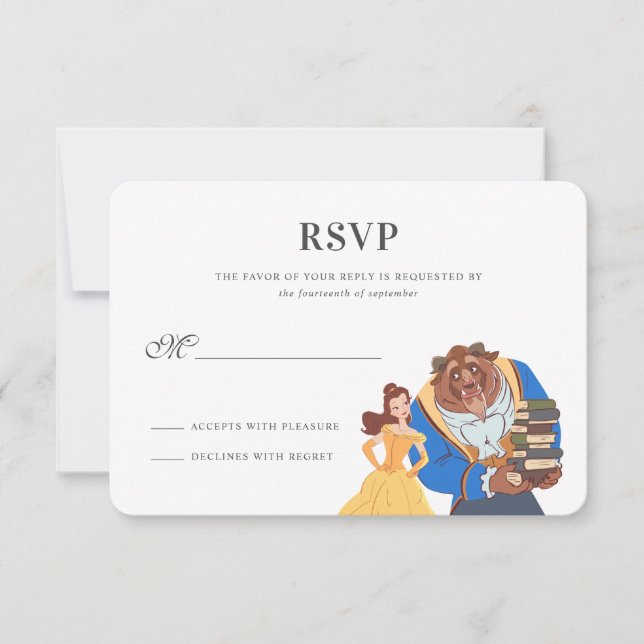 Beauty and the Beast Fairytale Wedding RSVP (Front)