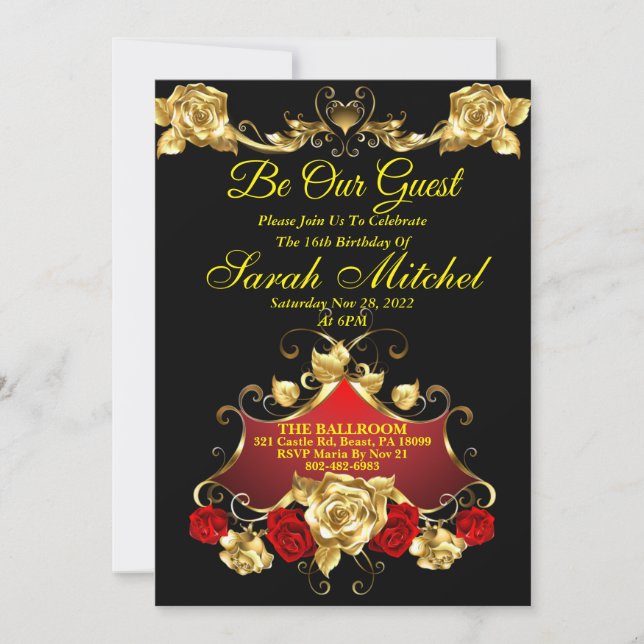 Beauty and the Beast Invitations (Front)