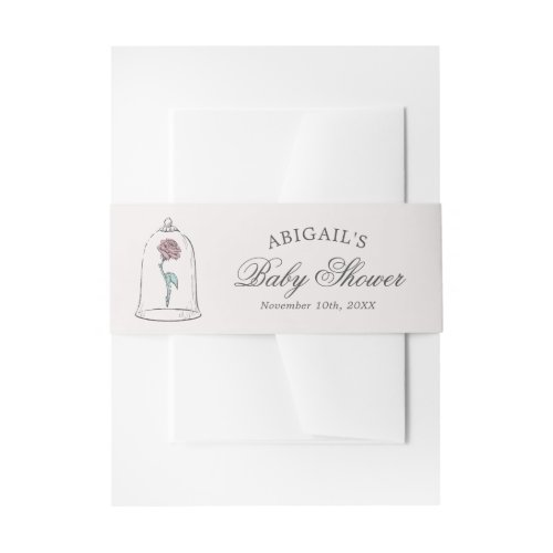 Beauty and the Beast | It's a Girl Baby Shower Invitation Belly Band