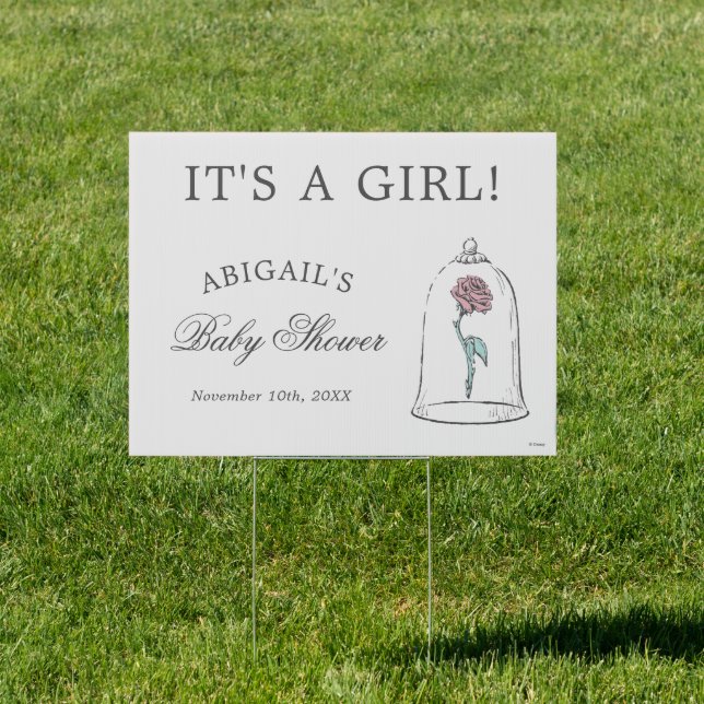 Beauty and the Beast | It's a Girl Baby Shower Sign (Insitu)