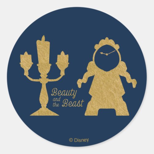 Beauty And The Beast  Lumiere  Cogsworth Classic Round Sticker