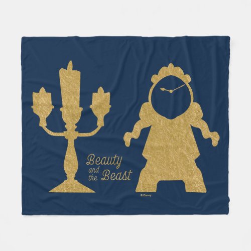 Beauty And The Beast  Lumiere  Cogsworth Fleece Blanket