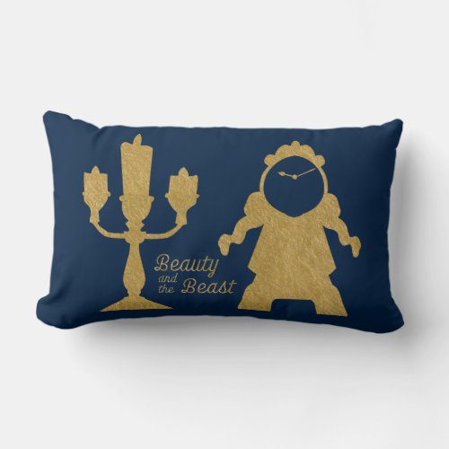 Beauty And The Beast  Lumiere  Cogsworth Lumbar Pillow