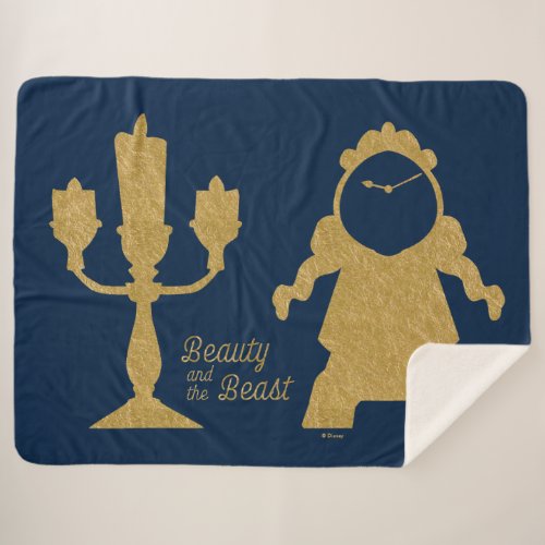 Beauty And The Beast  Lumiere  Cogsworth Sherpa Blanket