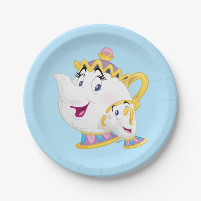 Beauty And The Beast | Mrs. Potts And Chip Paper Plates (Front)