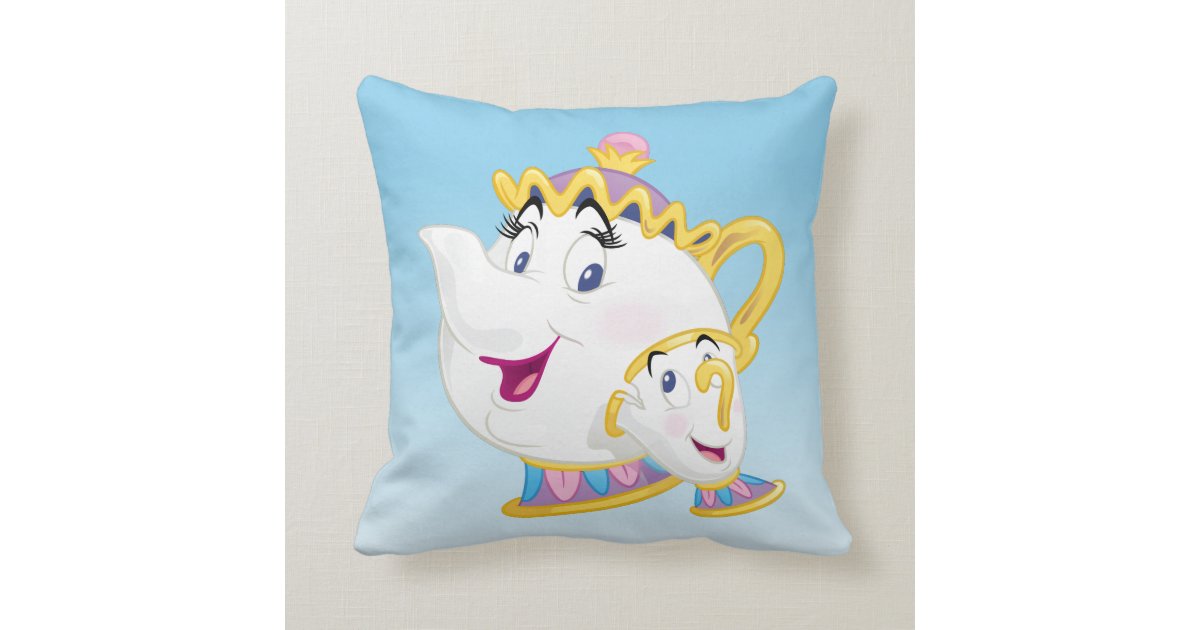 Beauty And The Beast Mrs Potts And Chip Throw Pillow