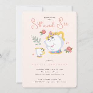 Beauty and the Beast - Mrs. Potts Sip and See Invitation