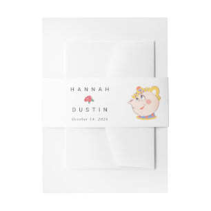Beauty and the Beast Mrs. Potts Wedding Invitation Belly Band