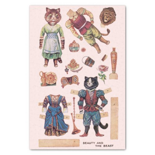 Beauty and the Beast Paper Doll Louis Wain