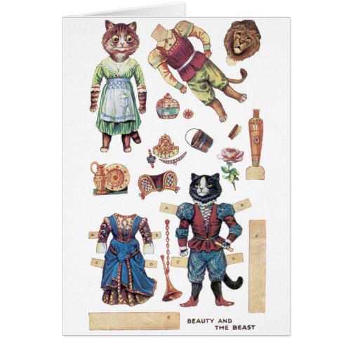 Beauty and the Beast Paper Doll Louis Wain