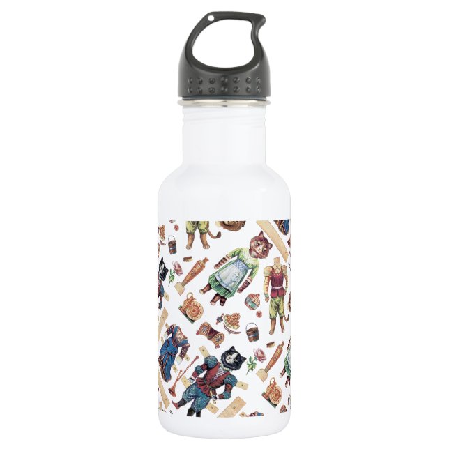 Beauty and the Beast, Paper Doll, Louis Wain Water Bottle (Front)
