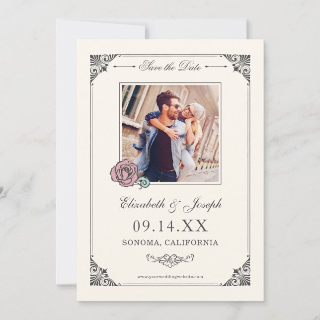 Beauty and the Beast | Photo Save the Date (Front)