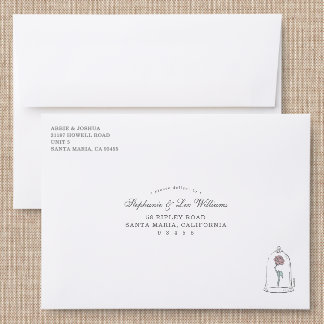 Beauty and the Beast Rose Addressed Envelopes