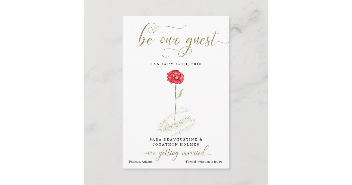 Beauty and the Beast Save the Date Announcement | Zazzle.com