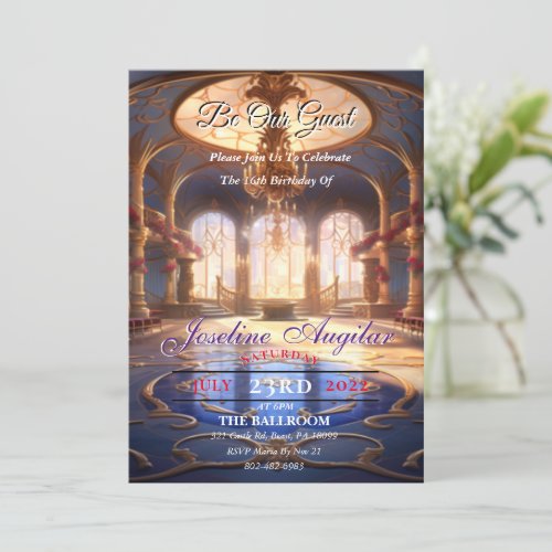 Beauty and the Beast Sweet 16 Invitations