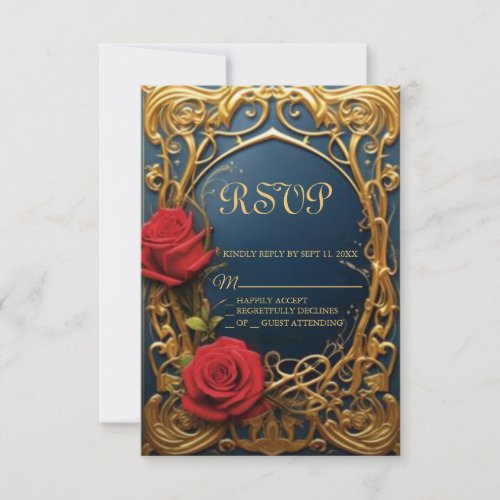 Beauty and the Beast Sweet 16 RSVP card