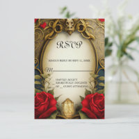 Beauty and the Beast Sweet 16 RSVP card