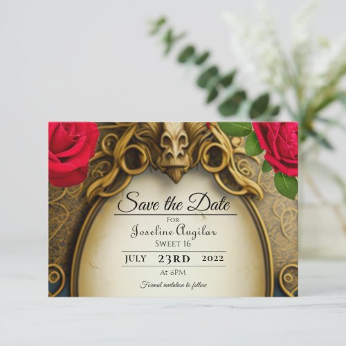 Beauty and the Beast Sweet 16 Save the date