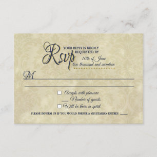 Beauty and the Beast themed wedding RSVP card