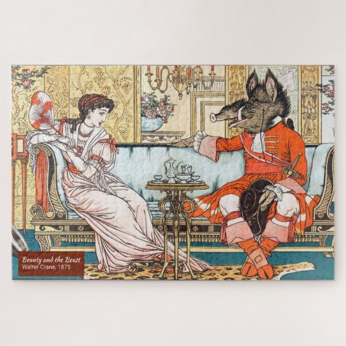 Beauty and the Beast Vintage 1800s Childrens Book Jigsaw Puzzle