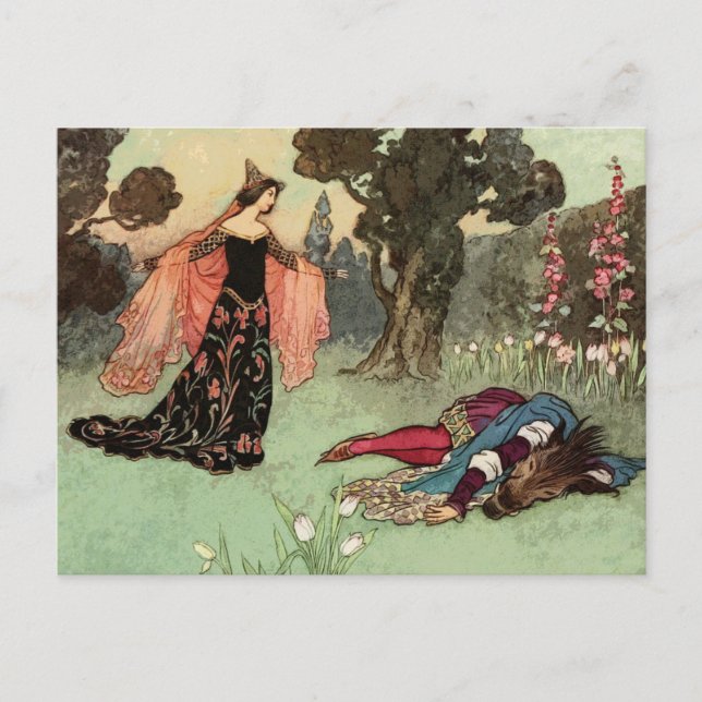 Beauty and the Beast - Warwick Goble Postcard (Front)