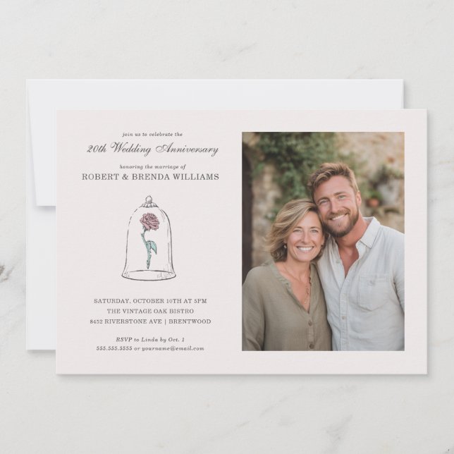 Beauty and the Beast | Wedding Anniversary - Photo Invitation (Front)