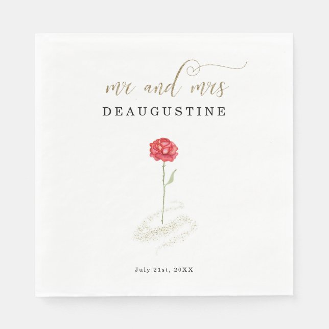 Beauty and the Beast Wedding Napkins (Front)