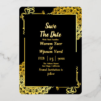 Beauty and The Beast Wedding Save The Date Foil Invitation