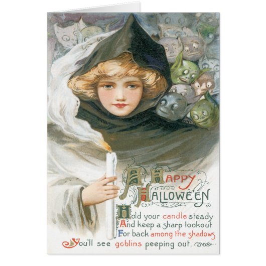 Beauty And The Goblins Vintage Card (Front)