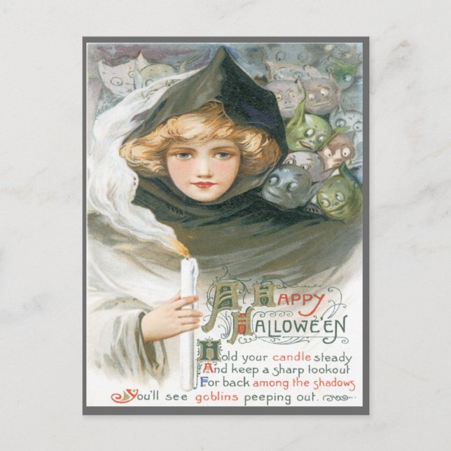 Beauty And The Goblins Vintage Postcard (Front)