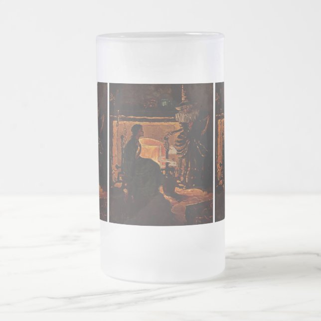 Beauty and the Witch - Frosted Glass Beer Mug (Center)